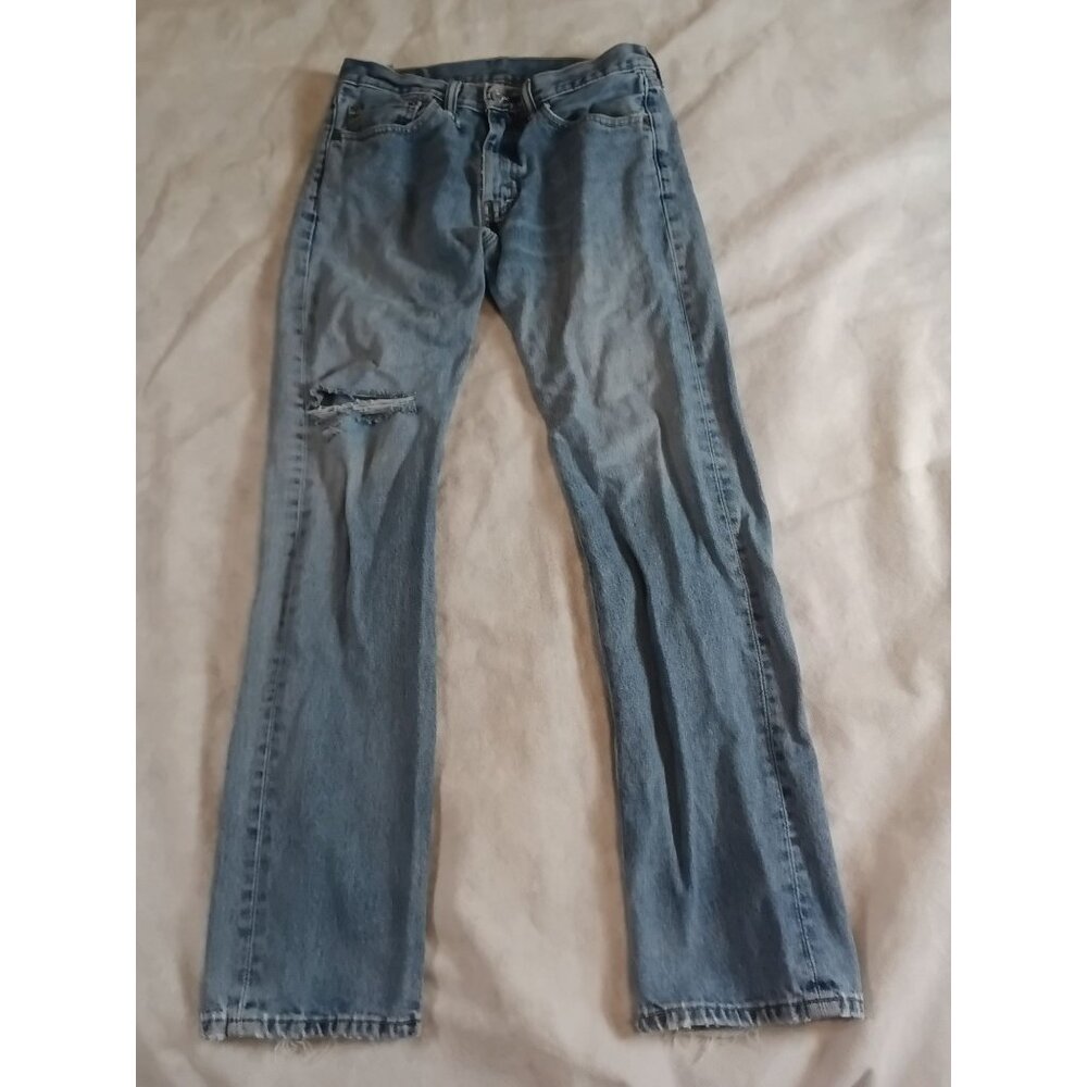 Levis Strauss Distressed Mens Jeans W31 L32 Regular Fit Thrashed
